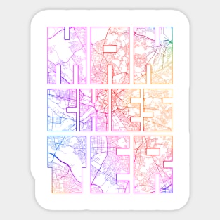 Manchester, England, UK City Map Typography - Colorful Sticker